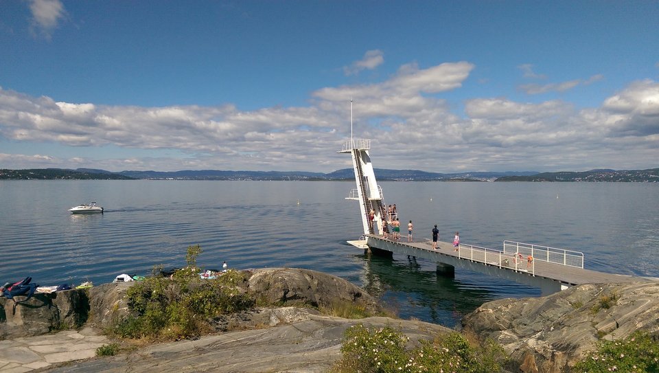diving tower by the sea in oslo